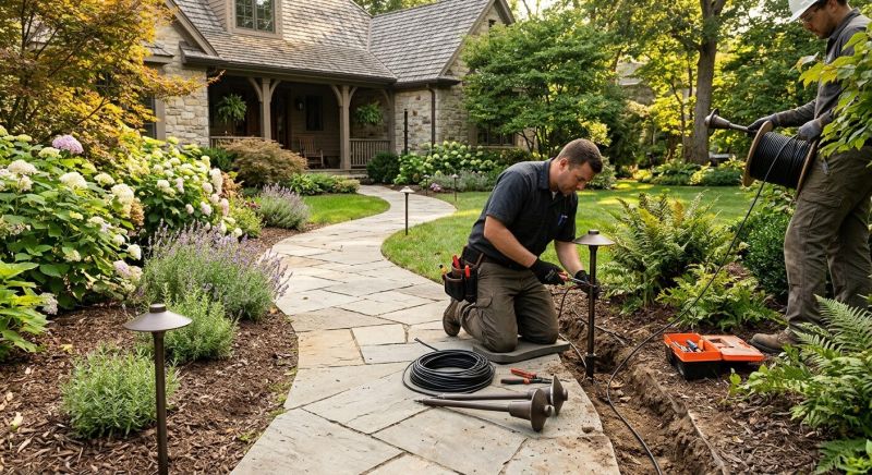 Garden Lighting Installation in Overland Park, KS