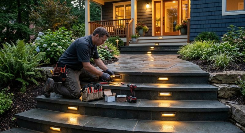 Terrace Lighting Installation in Overland Park, KS